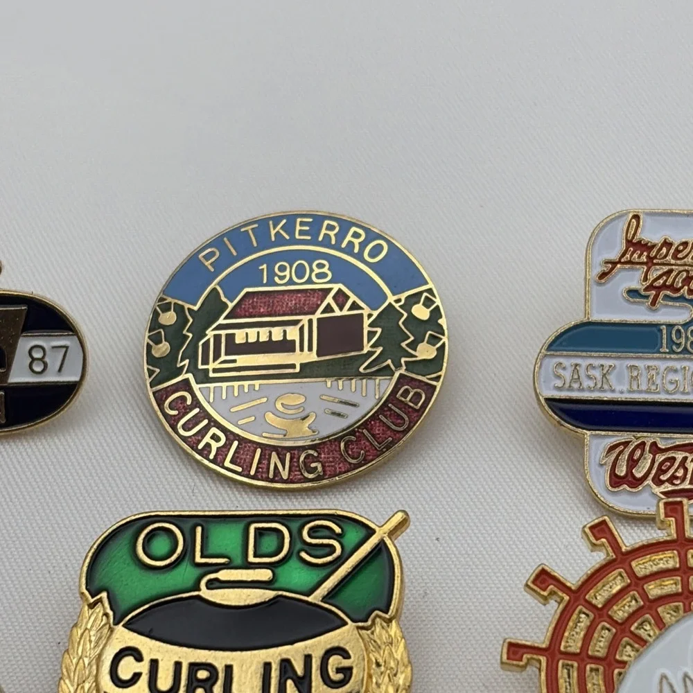 Lot Of 6 Curling Club‎ Canada Weston's Pitkerro Whitehorse Olds Lapel Hat Pins